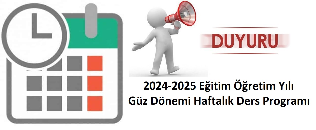 Lojistik Programı 2024-2025 Güz Dönemi Haftalık Ders Programı