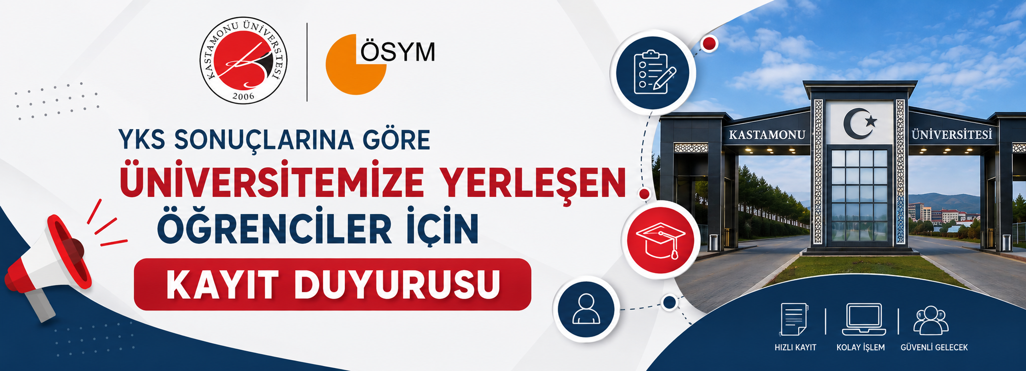 2026 YKS ile Üniversitemize Yerleşen Öğrenciler İçin Kayıt Duyurusu